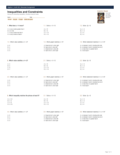 Inequalities and Constraints extended preview