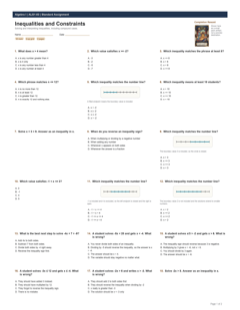 Inequalities and Constraints standard preview