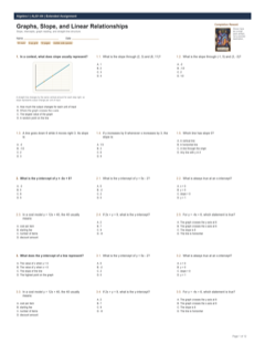 Graphs, Slope, and Linear Relationships extended preview