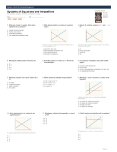 Systems of Equations and Inequalities standard preview