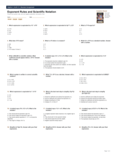 Exponent Rules and Scientific Notation standard preview