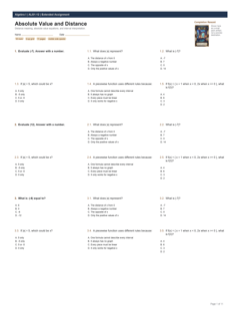 Absolute Value and Distance extended preview
