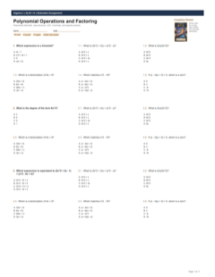 Polynomial Operations and Factoring extended preview