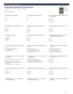 Polynomial Operations and Factoring standard preview