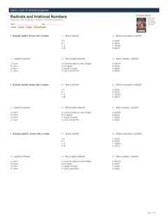 Radicals and Irrational Numbers extended preview