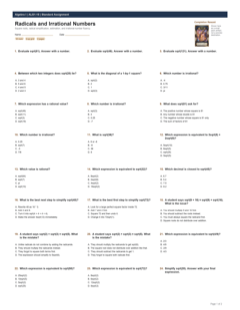 Radicals and Irrational Numbers standard preview
