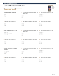 Advanced Quadratics and Features extended preview