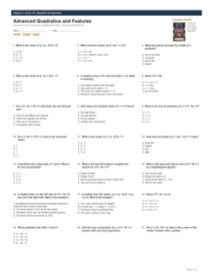 Advanced Quadratics and Features standard preview