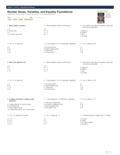 Number Sense, Variables, and Equality Foundations extended preview