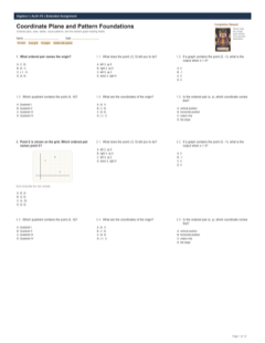 Coordinate Plane and Pattern Foundations extended preview