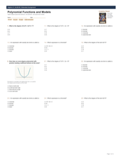 Polynomial Functions and Models extended preview