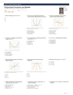 Polynomial Functions and Models standard preview