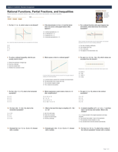 Rational Functions, Partial Fractions, and Inequalities standard preview