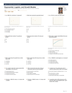 Exponential, Logistic, and Growth Models standard preview
