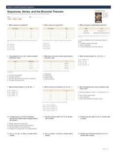 Sequences, Series, and the Binomial Theorem standard preview