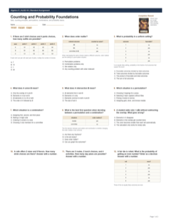Counting and Probability Foundations standard preview