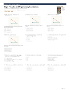 Right Triangles and Trigonometry Foundations standard preview