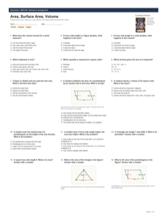 Area, Surface Area, Volume standard preview