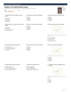 Angles and Angle Relationships standard preview