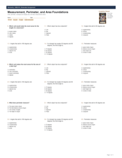 Measurement, Perimeter, and Area Foundations extended preview