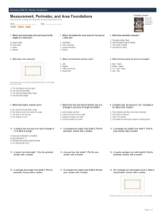 Measurement, Perimeter, and Area Foundations standard preview