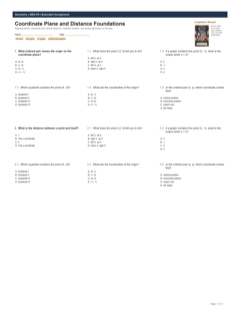 Coordinate Plane and Distance Foundations extended preview