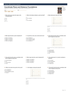 Coordinate Plane and Distance Foundations standard preview