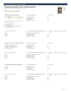 Piecewise Functions and Transformations extended preview