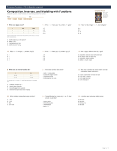 Composition, Inverses, and Modeling with Functions extended preview