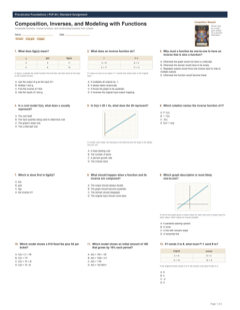 Composition, Inverses, and Modeling with Functions standard preview