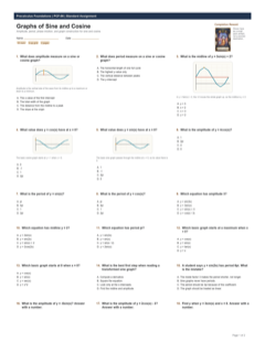 Graphs of Sine and Cosine standard preview