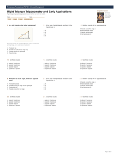 Right Triangle Trigonometry and Early Applications extended preview