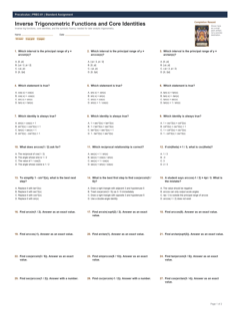 Inverse Trigonometric Functions and Core Identities standard preview