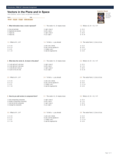 Vectors in the Plane and in Space extended preview