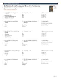 Dot Product, Cross Product, and Geometric Applications extended preview