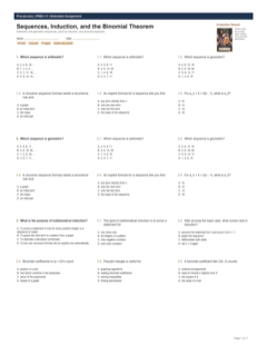 Sequences, Induction, and the Binomial Theorem extended preview