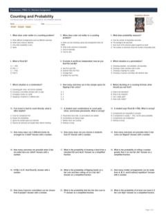 Counting and Probability standard preview